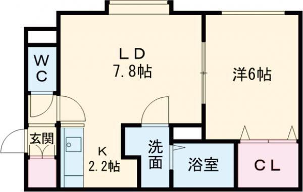 ピュアルース(1LDK/1階)の間取り写真