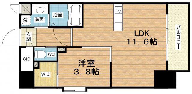 アバンティうめきた(1LDK/2階)の間取り写真