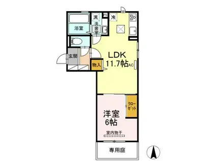 グランフォレMII(1LDK/1階)の間取り写真