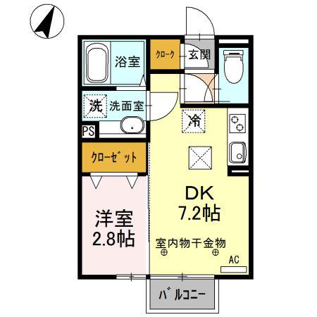ＪＲ両毛線 駒形駅 徒歩16分 2階建 築10年(1DK/1階)の間取り写真