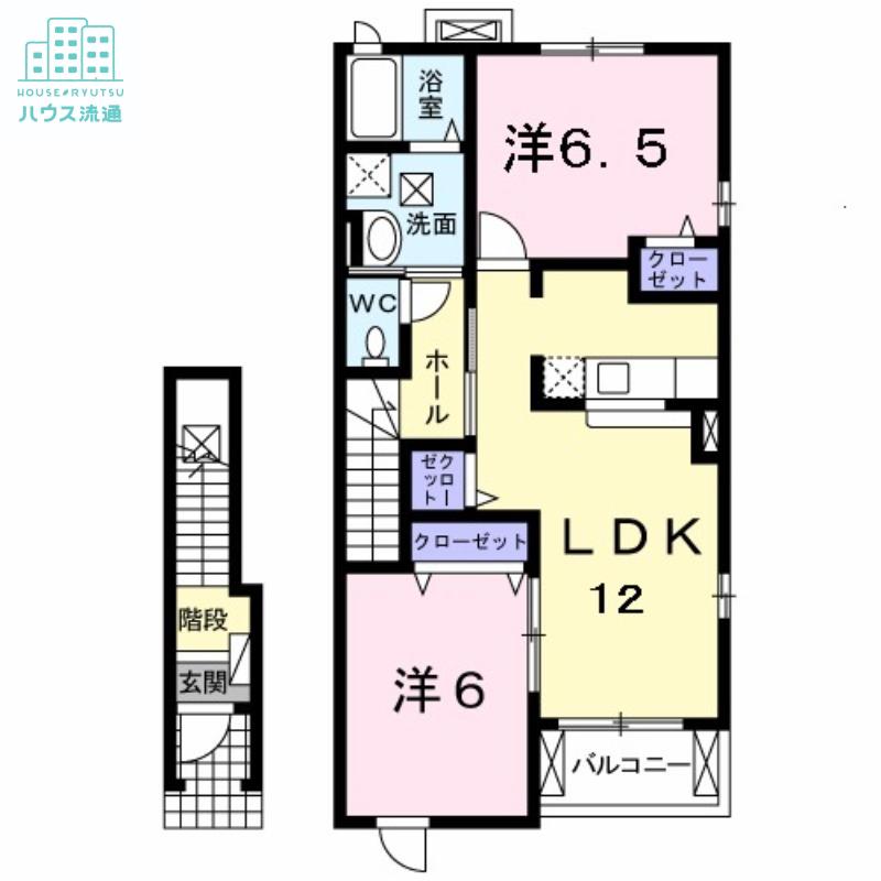 ソレアードIV(2LDK/2階)の間取り写真