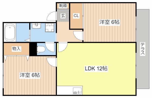 フレンドリーI(2LDK/1階)の間取り写真