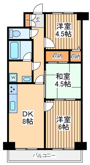 ライオンズプラザ相模大野2番館(3DK/3階)の間取り写真