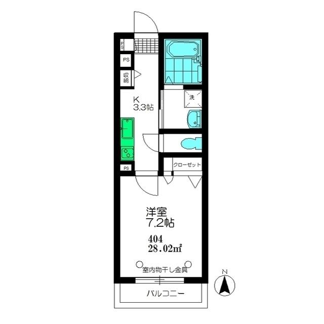 STELLAR(1K/4階)の間取り写真