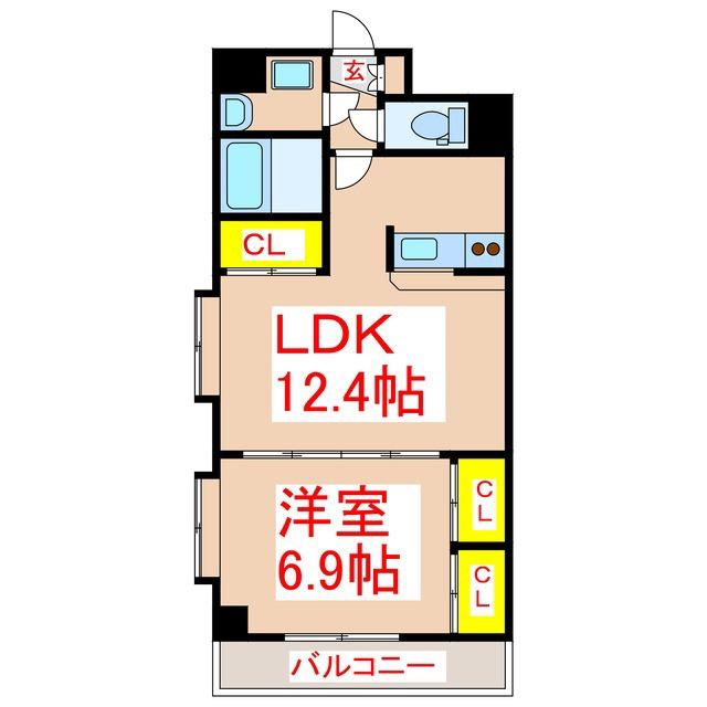 プルメリアハウス(1LDK/2階)の間取り写真