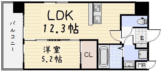 ビクトワール歯大前(1LDK/7階)の間取り写真