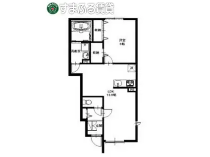 リーブル ミネット(1LDK/1階)の間取り写真