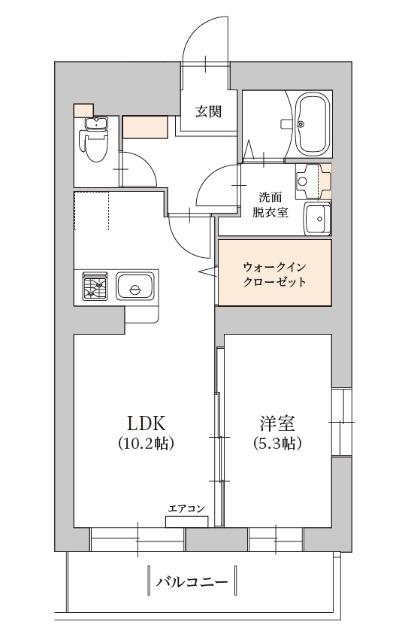 アラモファミリア杉崎町(1LDK/3階)の間取り写真