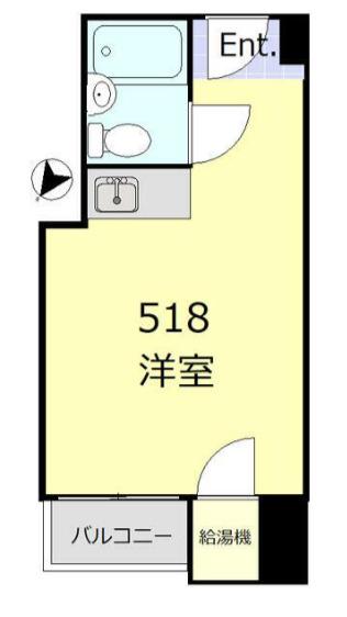 シャルマン文京千駄木(ワンルーム/5階)の間取り写真