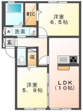 エルメゾンローズ(2LDK/2階)の間取り写真