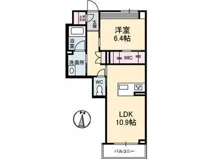 ソレイユコート中仙道(1LDK/2階)の間取り写真