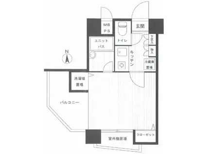 フェニックス北新宿エルミタージュ(1K/8階)の間取り写真