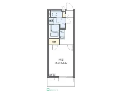 クレイノHAKODA(1K/2階)の間取り写真