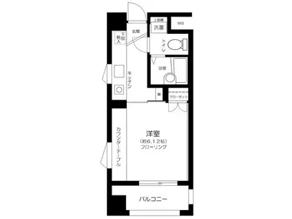 バージュアル武蔵小杉(1K/4階)の間取り写真