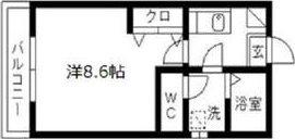 クレフラスト天神町(1K/1階)の間取り写真