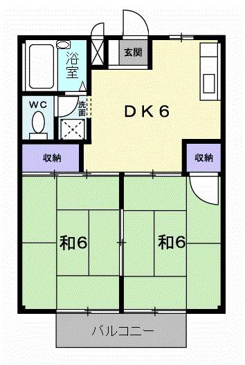 シティハイツいつお(2DK/2階)の間取り写真