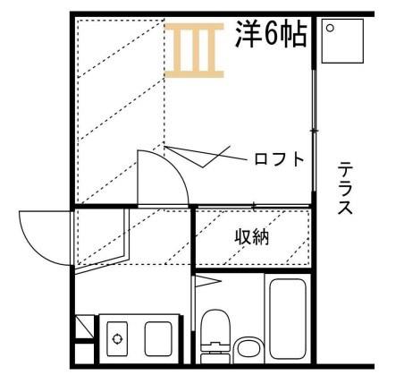 MISTRAL神屋町(1K/1階)の間取り写真