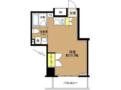 ミテッツァ千代田三崎町(ワンルーム/4階)の間取り写真