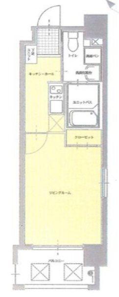 アクアシティ大博通(1K/4階)の間取り写真