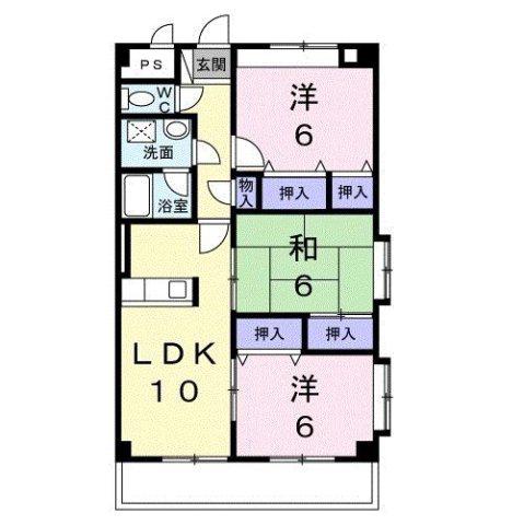 ボンヌール(3LDK/1階)の間取り写真