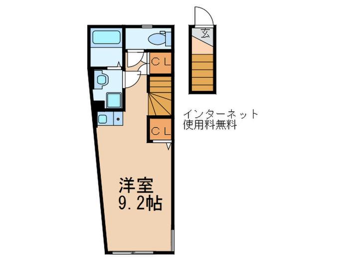 CELESTE(ワンルーム/2階)の間取り写真