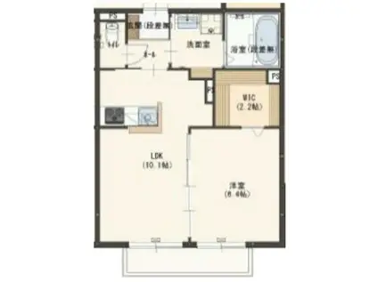 オークヴィラII(1LDK/2階)の間取り写真