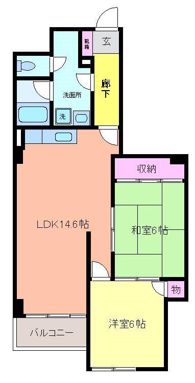 穂高第20ブラザーズビル(2LDK/4階)の間取り写真