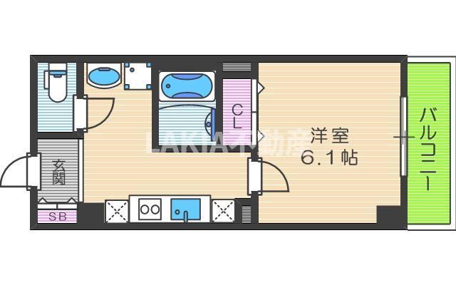 みおつくし杭全(1K/8階)の間取り写真