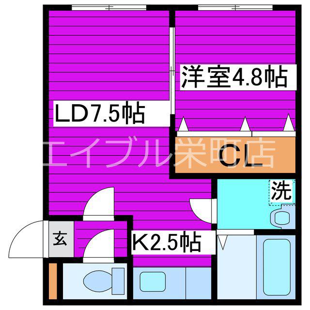 レジデンスブライアI(1LDK/3階)の間取り写真