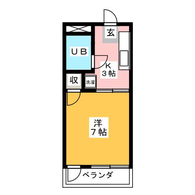 ホワイトベース(1K/2階)の間取り写真