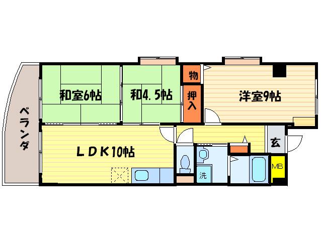 グランビア京都(3LDK/7階)の間取り写真