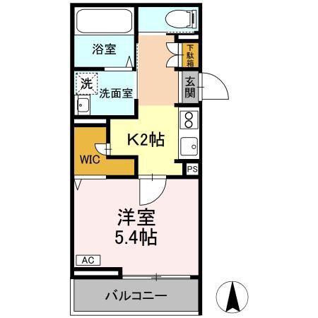 エル・シエロIII(1K/3階)の間取り写真