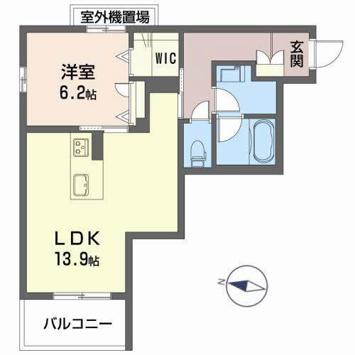 リ・カーサ(1LDK/3階)の間取り写真