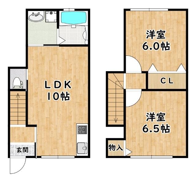 モルゲン塚本(2LDK/2階)の間取り写真