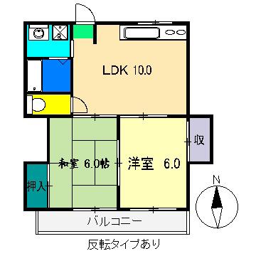 マノワール杉井流(2LDK/2階)の間取り写真