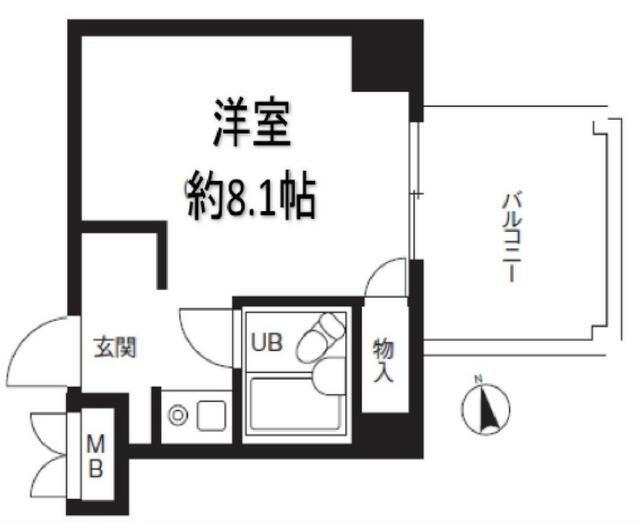 グレース千早町(ワンルーム/5階)の間取り写真