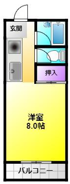 メゾネット・葵(1K/2階)の間取り写真