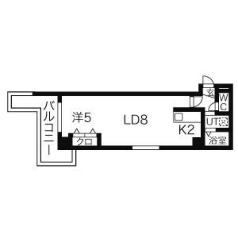 平岸パークヒルハイツ(1DK/2階)の間取り写真