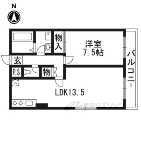 アクエルド仁王門(1LDK/1階)の間取り写真
