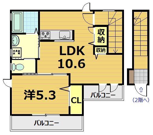 シャーメゾン神明(1LDK/2階)の間取り写真