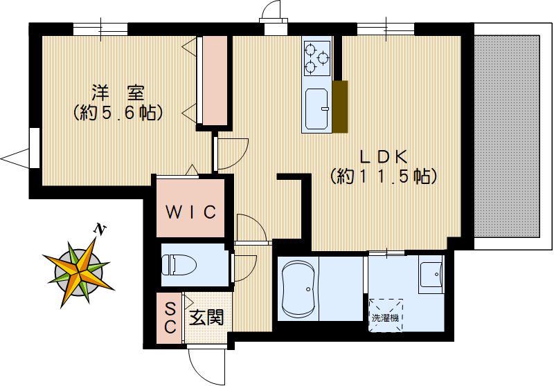 エミネンス千駄木(1LDK/3階)の間取り写真