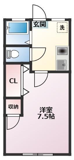鈴木第5コーポ(1K/2階)の間取り写真