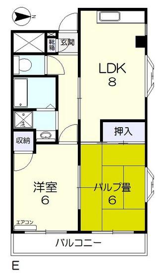 堂元ビル(2LDK/6階)の間取り写真