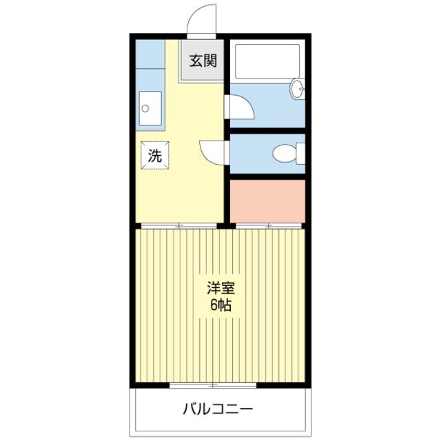 レークサイド尾本(1K/2階)の間取り写真