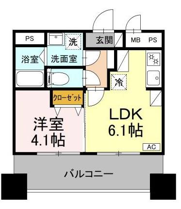 D-MEDICARE名古屋一社(1LDK/3階)の間取り写真
