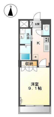 ピュアフェリシス(1K/2階)の間取り写真