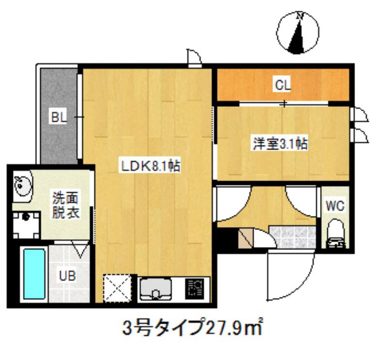 G-SMART パトリ(1LDK/2階)の間取り写真