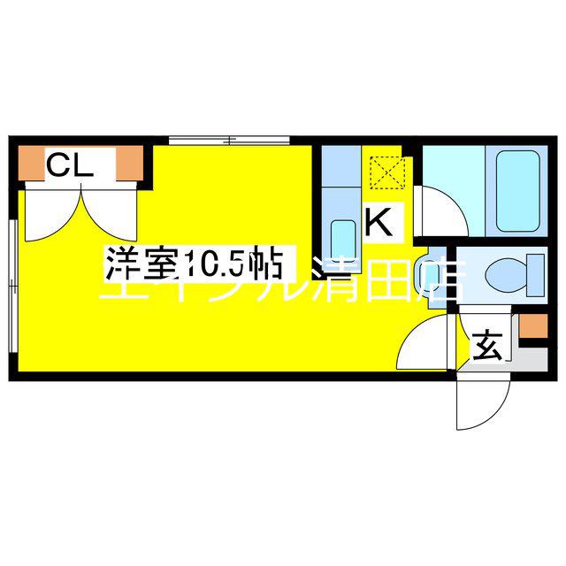 NOVA31(1K/2階)の間取り写真
