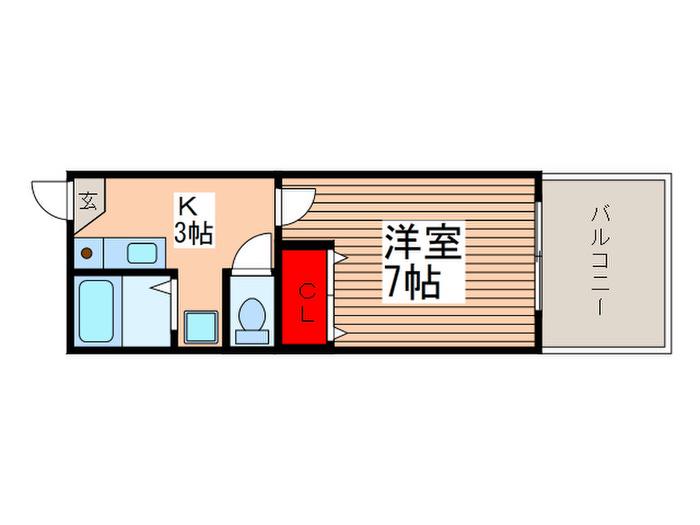 長谷ビルマンション二十世紀(1K/4階)の間取り写真