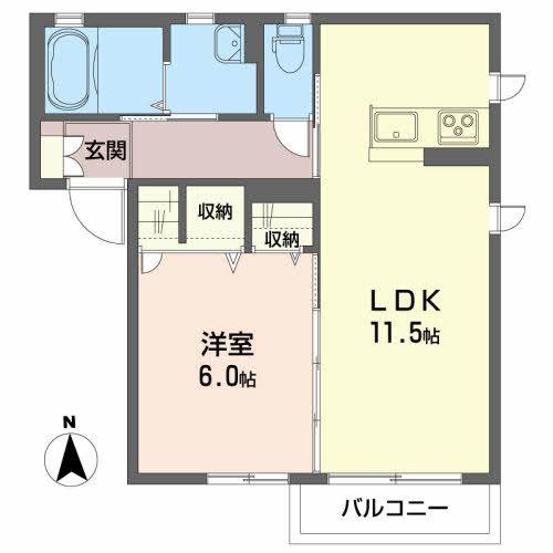 シャーメゾン ベルツリー(1LDK/2階)の間取り写真